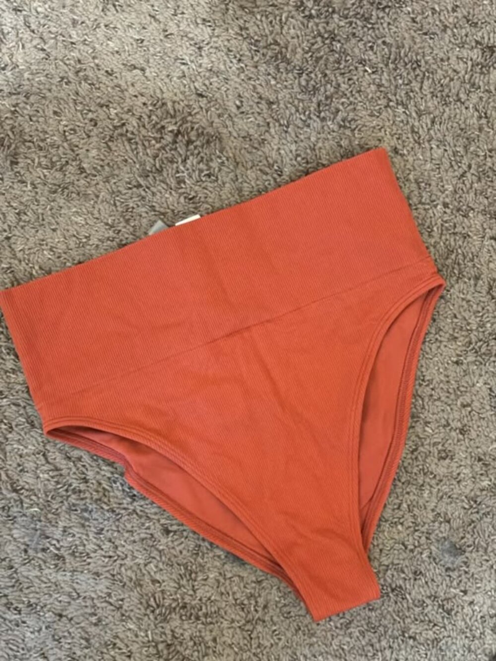 Ribbed Reddish/Orange/Pink Victoria Secrets Bathing Suit Bottom- LG